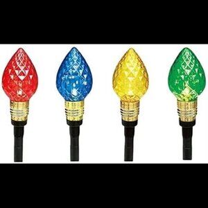 Winter Wonder Lane Multi-Color Light Bulb Pathway Markers, 11 Inch (2.76 Inch